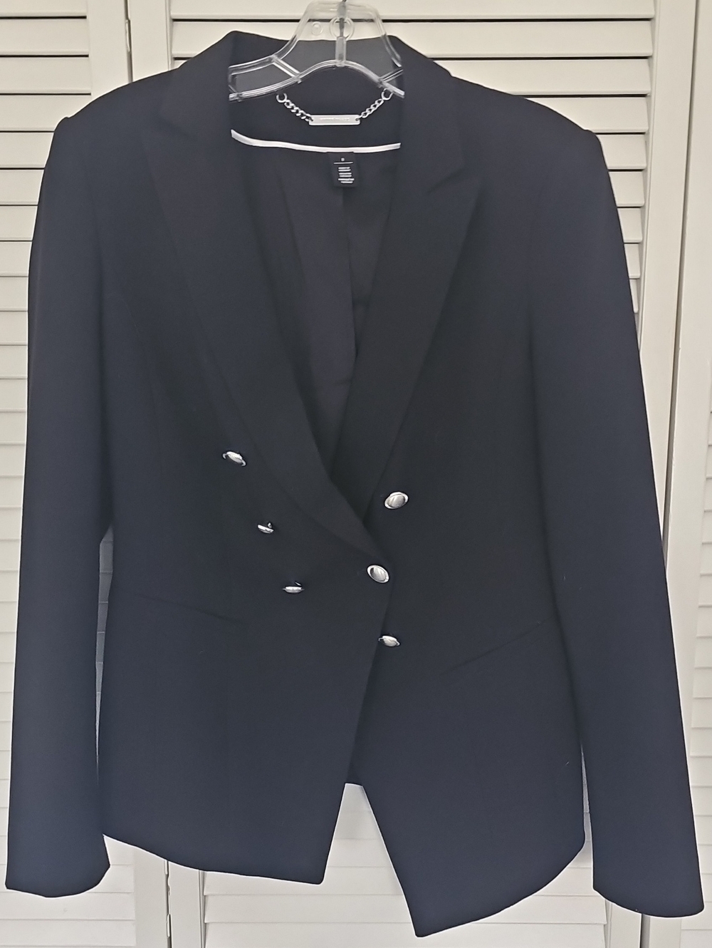 Classic Double-Breasted Women's Blazer - Black White House Black Market Size 8